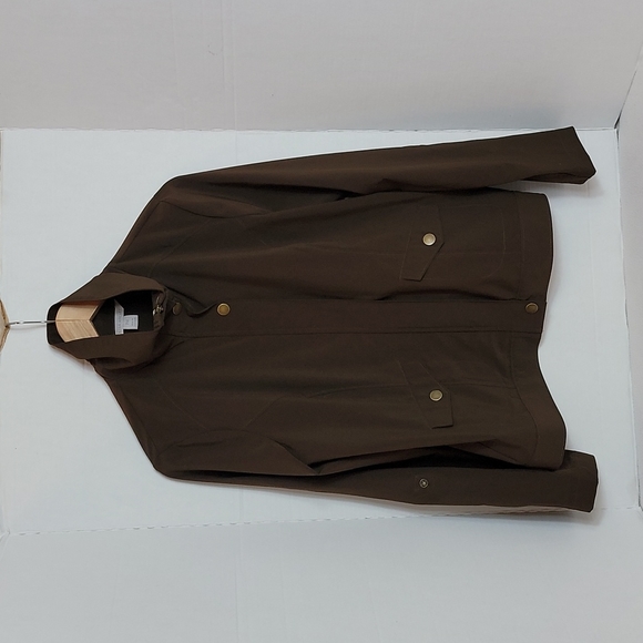 Laura Ashley Women's Brown Roll Tab Zip Up Jacket, PM - Picture 1 of 9